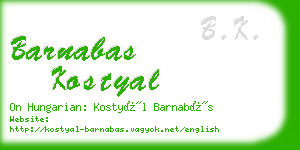 barnabas kostyal business card